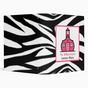Teacher Binder - Zebra Print & Pink