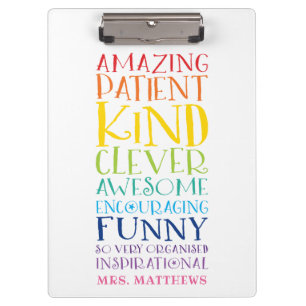 TEACHER bold colourful rainbow positive word stack Clipboard