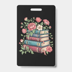 Teacher Book Lover Back to School Wildflowers Badge
