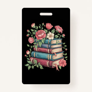 Teacher Book Lover Back to School Wildflowers Badge