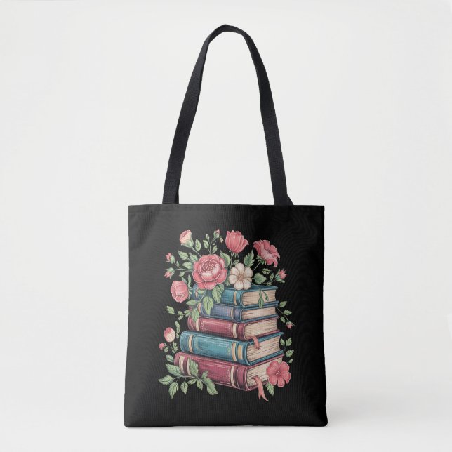 Teacher Book Lover Back to School Wildflowers Tote Bag (Front)