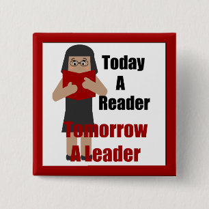 Teacher Book Lover Gal  Reader Leader Button 2