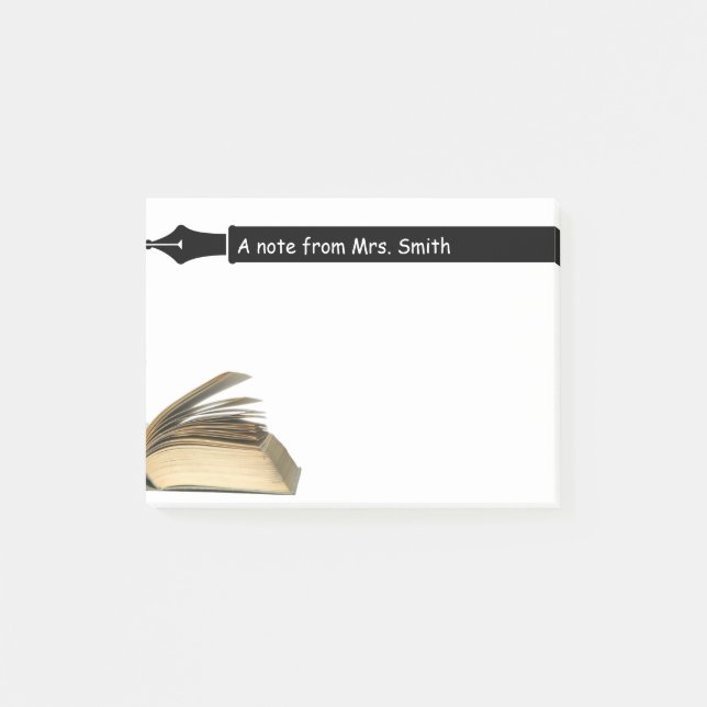 Teacher Book & Pen Post-it Notes (Front)