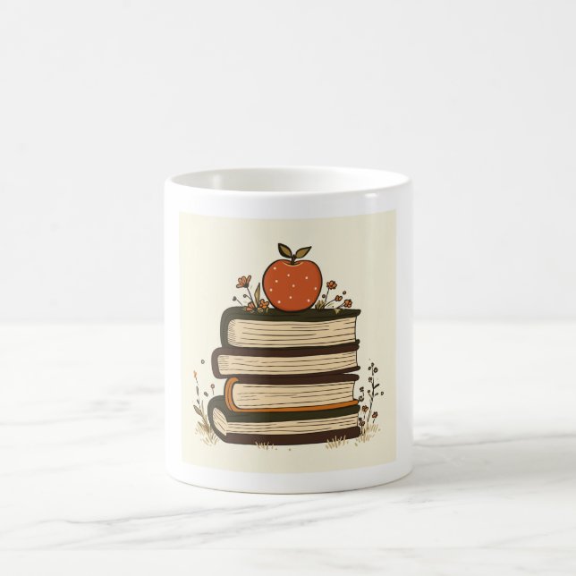 Teacher Book Stack Apple Mug (Center)