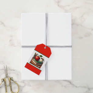Teacher books apple add name  gift tags