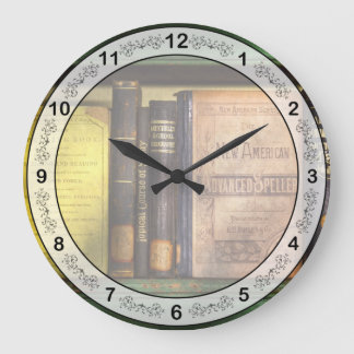 Teacher - Books you use in school Large Clock