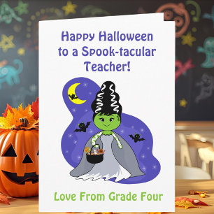 Teacher Bride of Frankenstein Halloween  Card