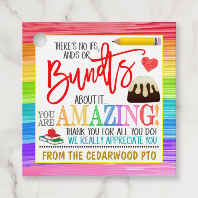 Teacher Bundt Cake Gift Tag (Front)