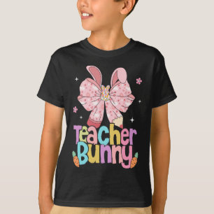 Teacher Bunny Bow Pencil Easter Days Resurrection T-Shirt