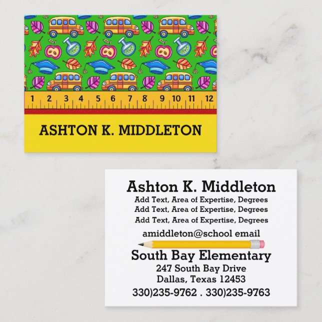 Teacher Business Card (Front/Back)