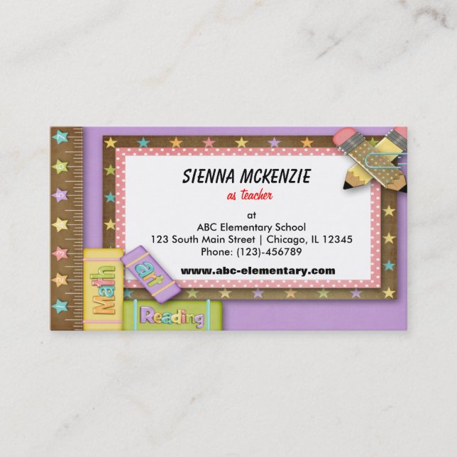 Teacher Business Card (Front)