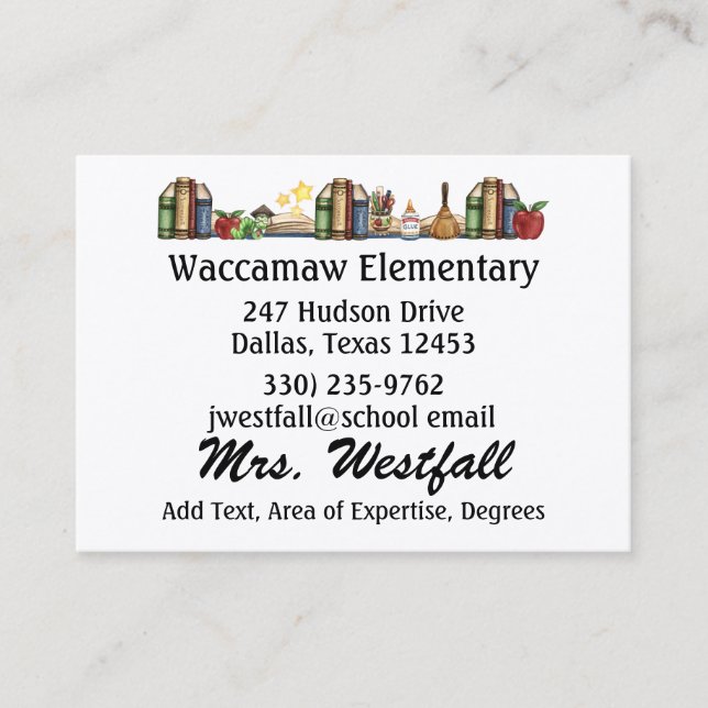 Teacher Business Card by SRF (Front)