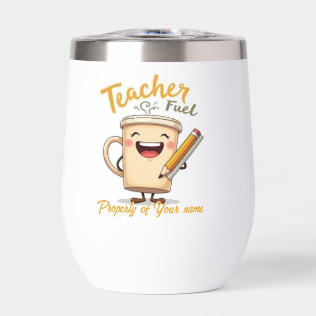 Teacher Carburant Funny Coffee Cup Design (Avant)