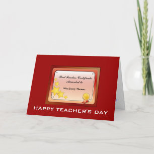 Teacher Certificate(Personalize) Holiday Card