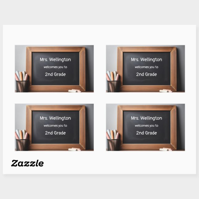 Teacher Chalkboard Blackboard Custom Welcome Sticker (Sheet)