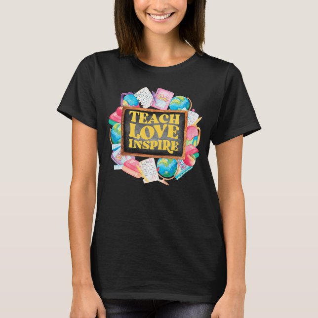 Teacher Chalkboard Education Design T-shirt (Devant)