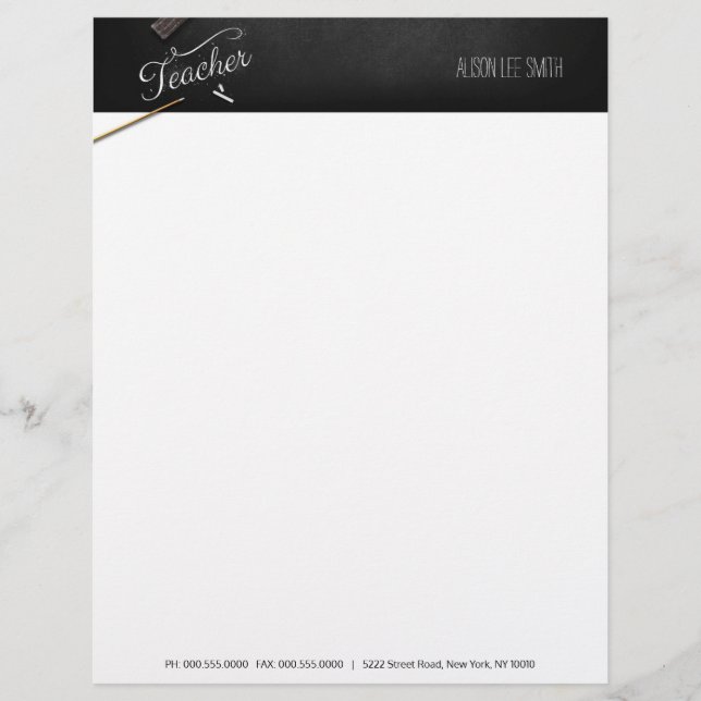 Teacher chalkboard letterhead (Front)