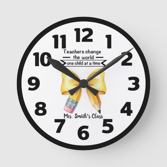 Teacher Change the World Personalized Clock (Front)