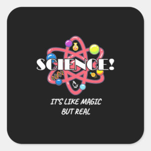 Teacher Chemistry Science Is Like Magic But Real Square Sticker