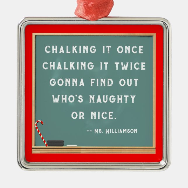 Teacher Christmas Collectable Metal Ornament (Front)