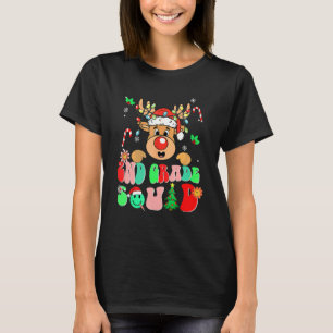 Teacher Christmas Funny 2nd Grade Squad Reindeer G T-Shirt