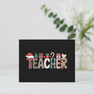 Teacher Christmas Life Teach Love Inspirational Holiday Postcard