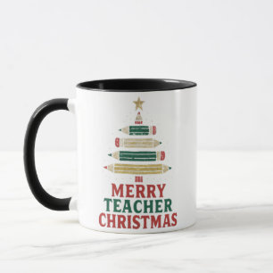 Teacher Christmas Pencil Tree Mug