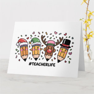 Teacher Christmas Pencils Teacher Life Merry Xmas Card