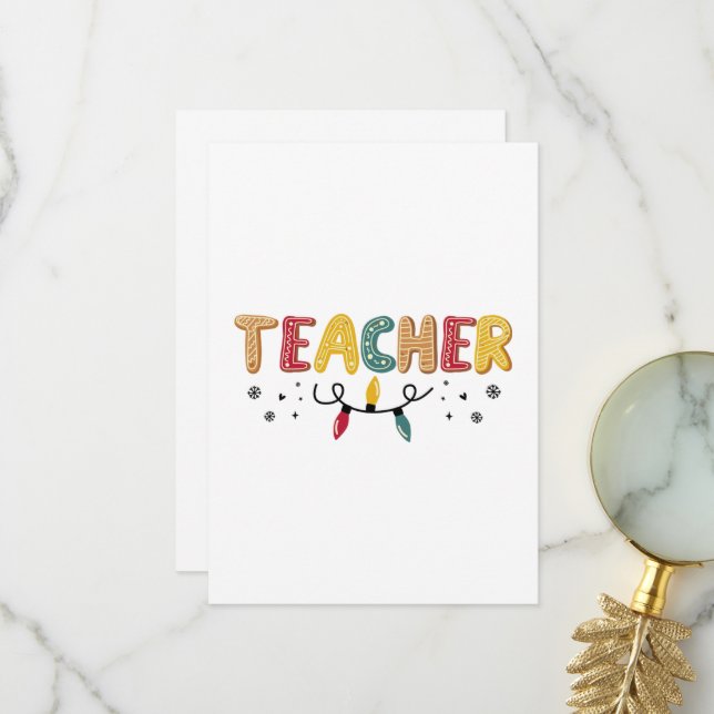 Teacher Christmas Thank You Card (Front/Back In Situ)