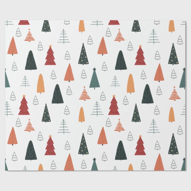 Teacher Christmas Tree Wrapping Paper (Flat)