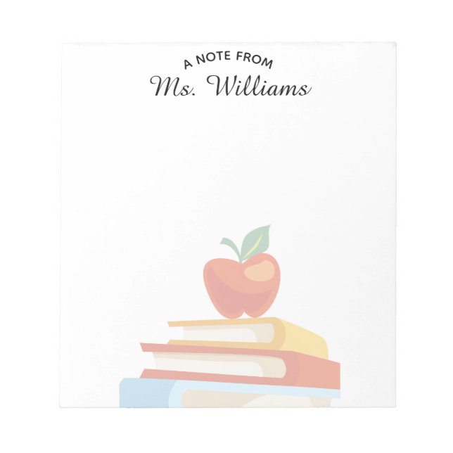 Teacher Classroom Pencil Custom Name Notepad (Front)