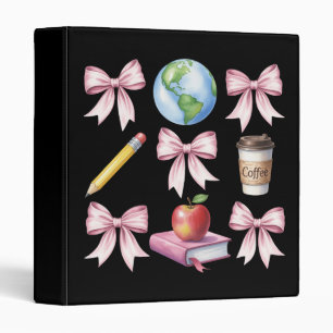 Teacher Coffee Bow Cute Appreciation Gifts  Binder