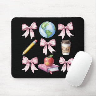 Teacher Coffee Bow Cute Appreciation Gifts  Mouse Pad