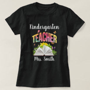 Teacher Colorful Book and Butterflies  T-Shirt