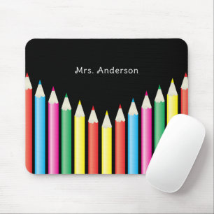 Teacher Colourful Pencils Desk Mat Mouse Pad
