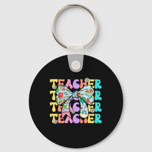 Teacher Coquette Bow Teacher Life Back To School W Keychain