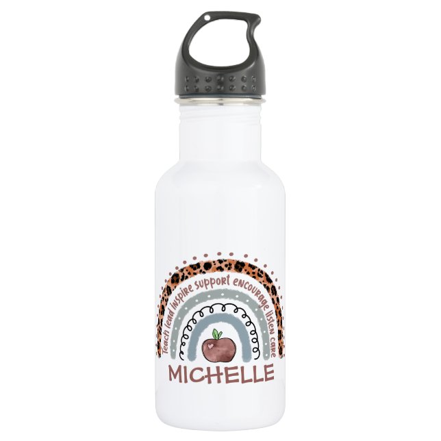 Teacher Core Values Rainbow 532 Ml Water Bottle (Front)