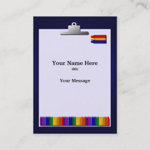 Teacher Crayons Design Chubby Business Card