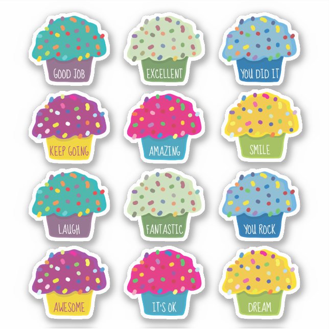 Teacher Cupcake Sprinkle Sweet Cute Cartoon (Front)