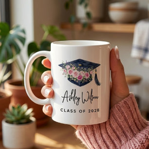 Teacher Custom Floral Nurse Lawyer Graduation Coffee Mug