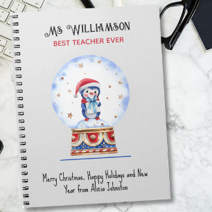 Teacher Custom Happy Holidays, Best (title) Ever Notebook