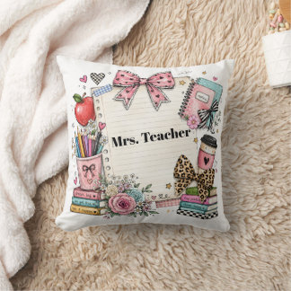 Teacher Custom Pillow, Cute Style, Gift Throw Pillow
