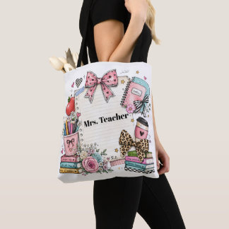Teacher Custom Tote Bag, Cute Style, Gift Bag