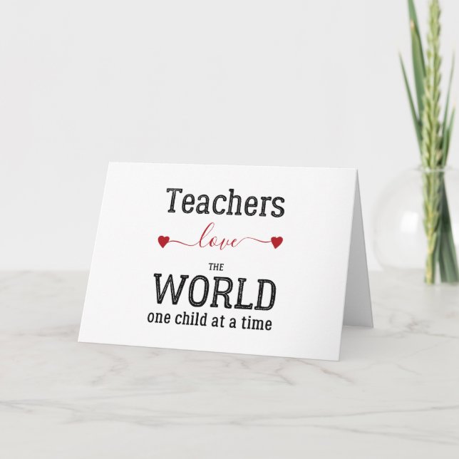 Teacher cute Happy Valentine's Day greeting Card (Front)