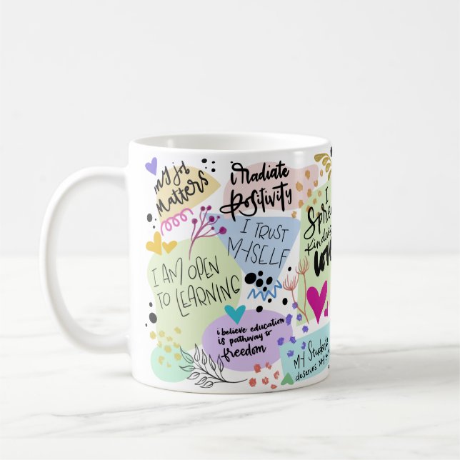 Teacher Daily Affirmation Gift Great Gifts Coffee Mug (Left)