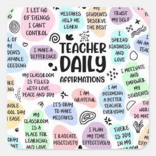 Teacher Daily Square Sticker