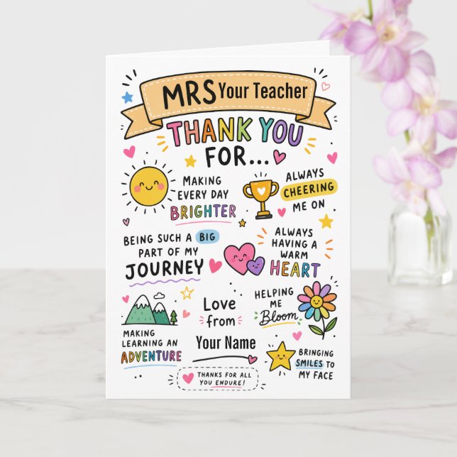 Teacher Day  Card (Orchid)