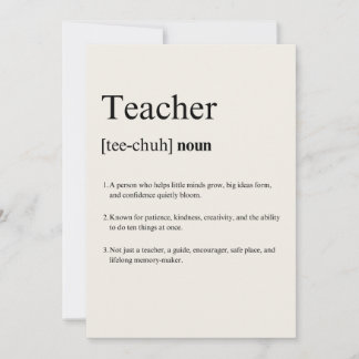 Teacher Definition Card