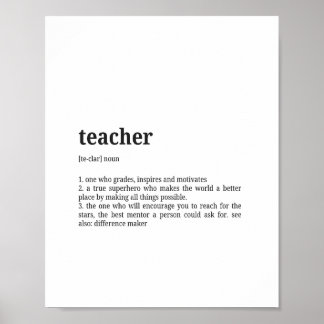 Teacher Definition Dictionary Wall Art