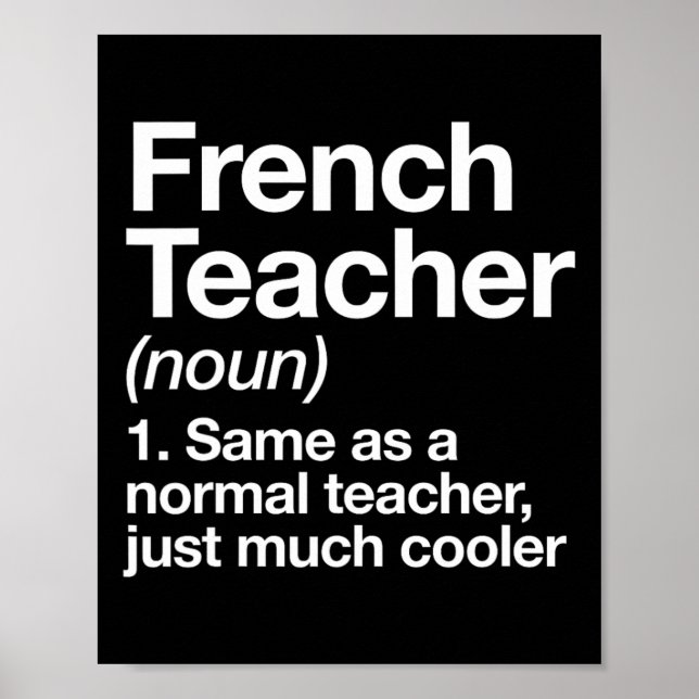 Teacher Definition Fun Back To School First Day  Poster (Front)